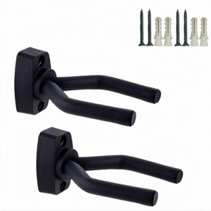 Guitar Wall Mount Hanger 2 Pack With Screws-Black